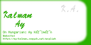 kalman ay business card